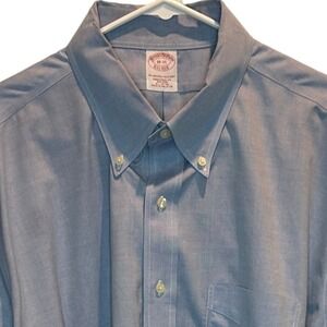 Brooks Brothers Blue Button Down Long Sleeve Oxford Shirt Traditional Fit 18 35